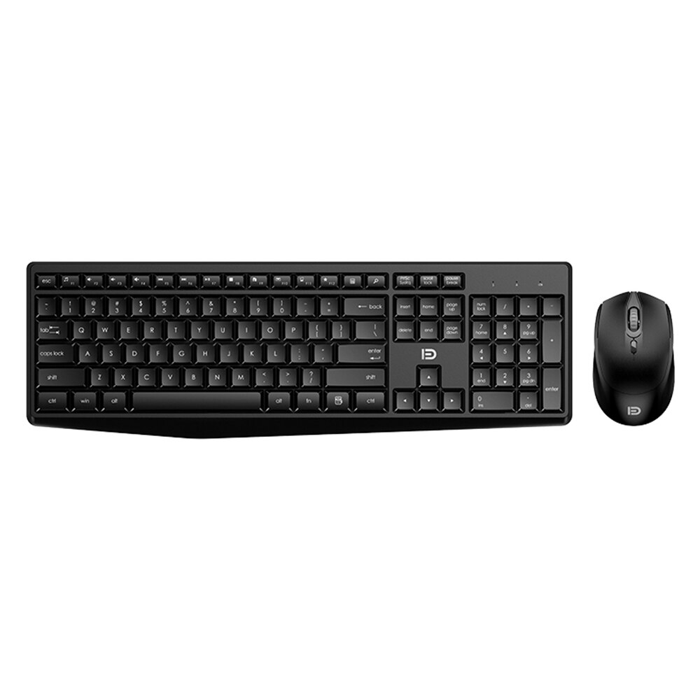 FUDE EK785 2.4G Wireless Keyboard Mouse Combo Portable Keyboard and Mouse Set Plug&amp;Play Wide Compatibility for Office Game White: black