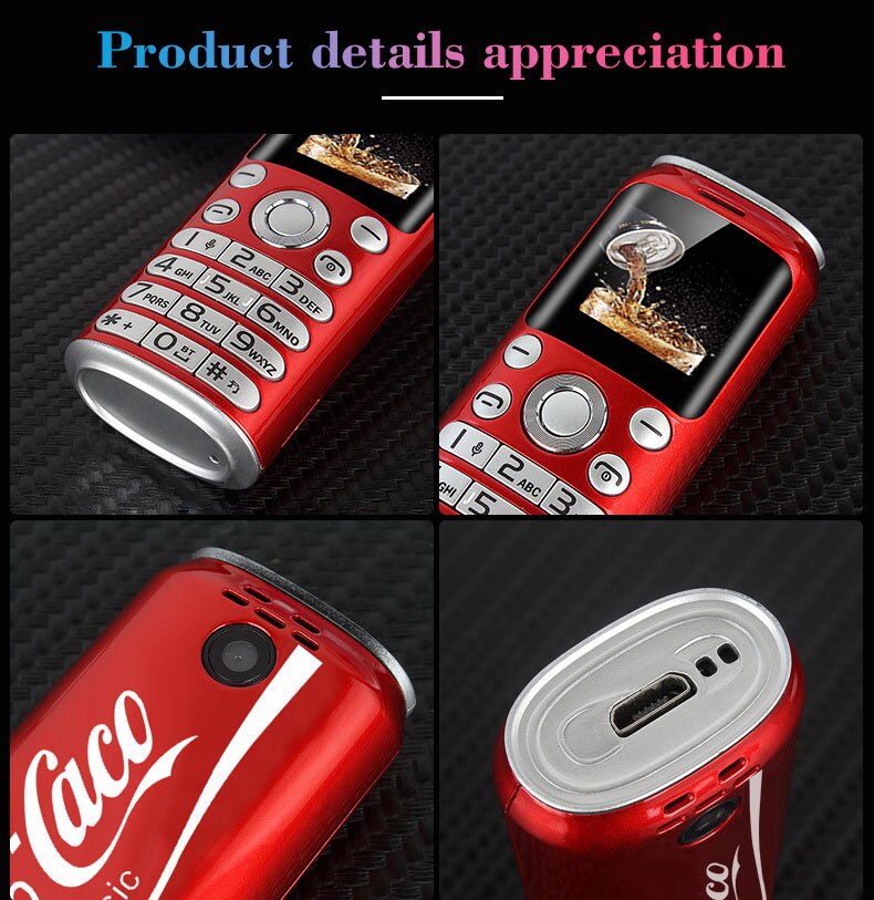 Mini mobiele telefoon kleine mobiele telefoons dual sim  mp3 bluetooth dialer studententelefoon kinderspeelgoed