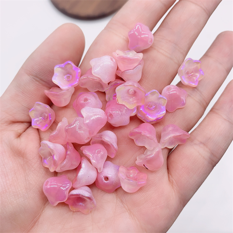 Perles de Verre en Forme de Fleur de Muguet, Accessoire de 6x10mm, 50 Pièces/Lot