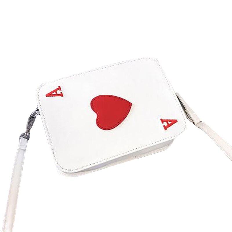 Korean Version Funny Messenger Bag Playing Cards Shape Funny Heart Packing Cubes Shoulder Bag