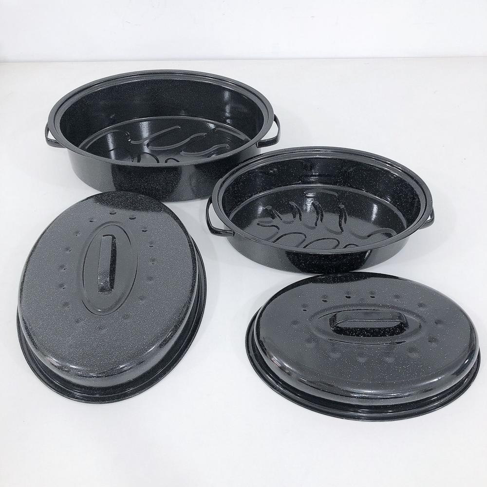 Enamel Carbon Steel Skillet Nonstick Fry Pan Multipurpose Cookware Use For Home Kitchen Or Restaurant Turkey Pot