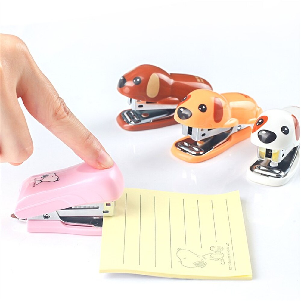 Cute Kawaii Cartoon Dog Shape Stapler Set Paper Binding Binder School Office Supplies Stationery Engrapadora Papeterie