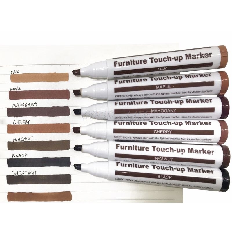 Wood Repair System Kit Filler Sticks Touch Up Marker Floor Furniture Scratch Fix-3 Sticks of Walnut Mahogany and Black