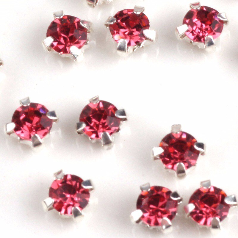 Pulaqi 4mm 100 stks Glas Steentjes Naaien Diamant Vorm Voor Kleding Naald Sticker Op Applique Naaien Voor Kleding bruiloft Decor F: picture color 2