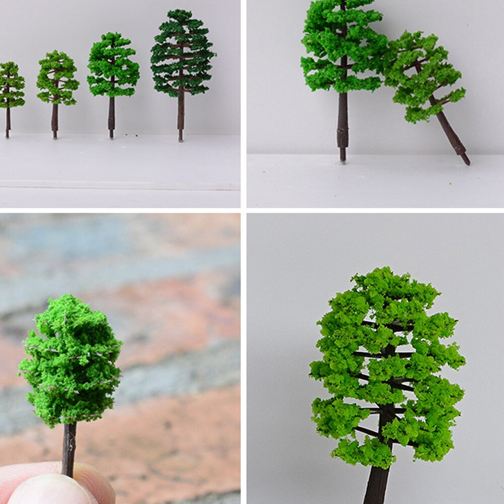 Plastic Miniature Model Trees Railroad Architecture Trees Scenery Chrismas Decoration Crafts For DIY Building Landscape 20PCS