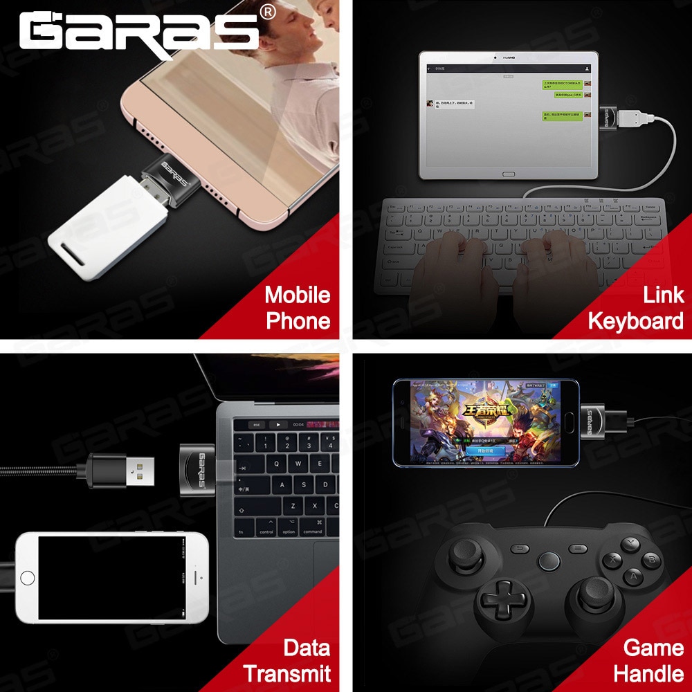 Garas Otg Type-C/Usb Type C Otg Adapter Type-C Converter Usb Naar Type C Otg micro Usb Adapter