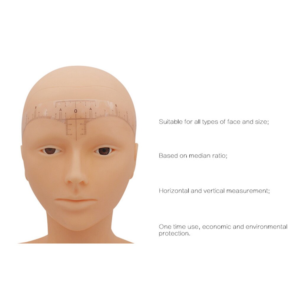 50pcs Disposable Eyebrow Ruler Sticker Adhesive Eyebrow Microblading Ruler Guide Permanent Makeup Tool Eye Brow Measure Tool