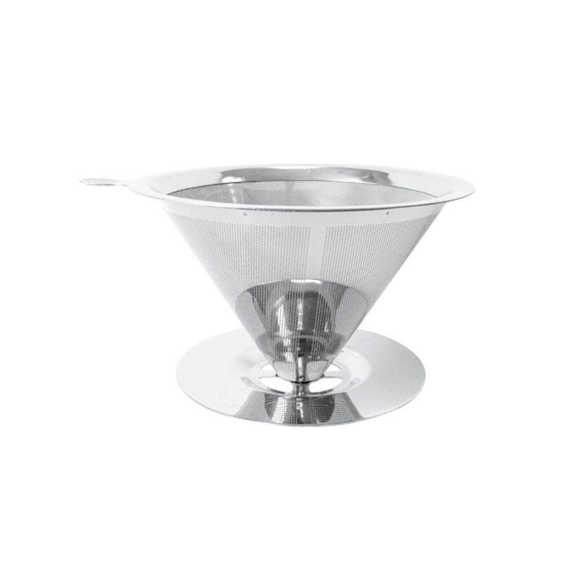 Pour Over Coffee Dripper Stainless Steel Reusable Drip Cone Coffee Filter
