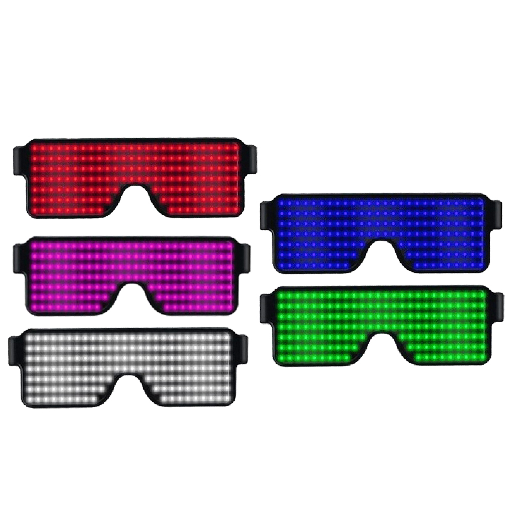 Led-lasit raveille, festivaaleille, hauskanpitoon, juhliin, urheiluun, puvuihin, edm:iin, vilkkumiseen