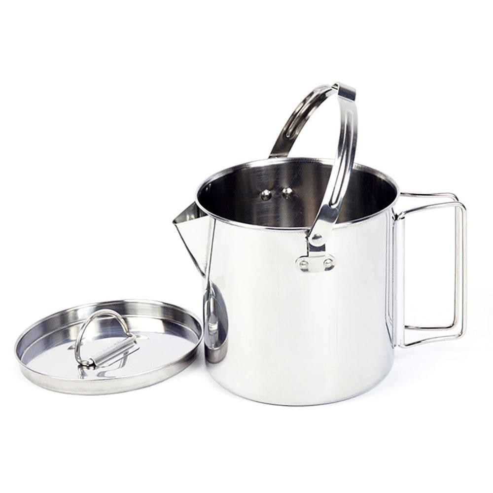 1.2L Bollitore Esterno Portatile in Acciaio Inox Acqua Bollente Appeso Pentola Stoviglie Pentolame E Utensili per Cucinare per La Cottura Caffè di Campeggio di picnic caldo.