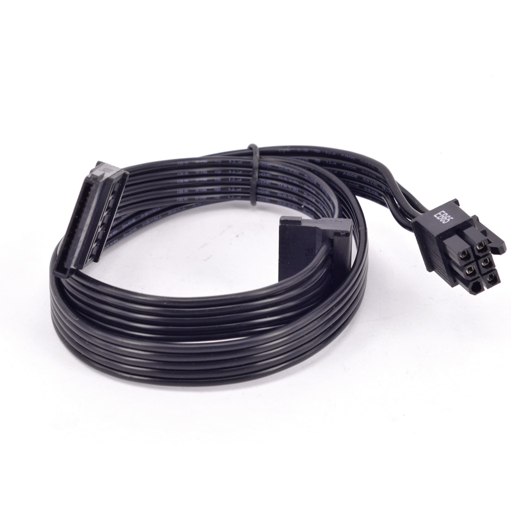 PCIe 6Pin Male to 2 / 3 / 4 SATA Power Supply Cable for Seasonic Focus Plus Platinum FOCUS+ Series 850PX 750PX 650PX 550PX PSU