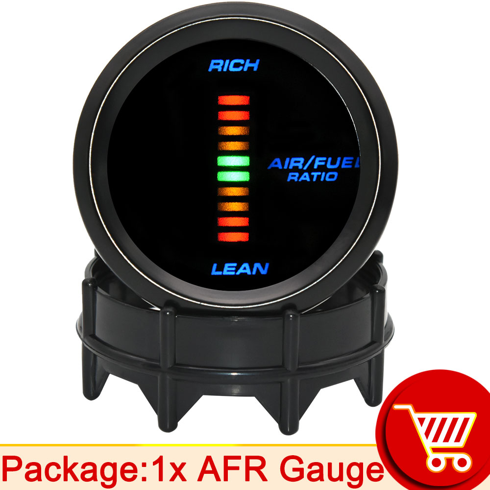Auto Digital Manometer 52mm Turbo Schub PSI Bar Öl Druck Öl Wasser Temp Messgerät Voltmeter Tachometer RPM Meter Mit warnung Licht: Luft Treibstoff Druck