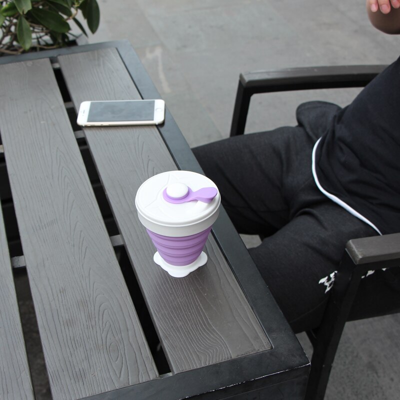 Portable Coffe Cup 350ML Folding Silicone Food Grade FDA FREE Milk Water Cups Outdoors Travel BPA FREE Collapsible Coffee mug
