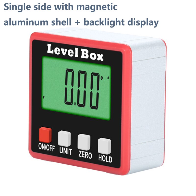 Mini goniómetro electrónico de 360 °, transportador Digital de alta precisión, inclinómetro, medidor de ángulo de nivel Digital, caja de medición: Aluminum