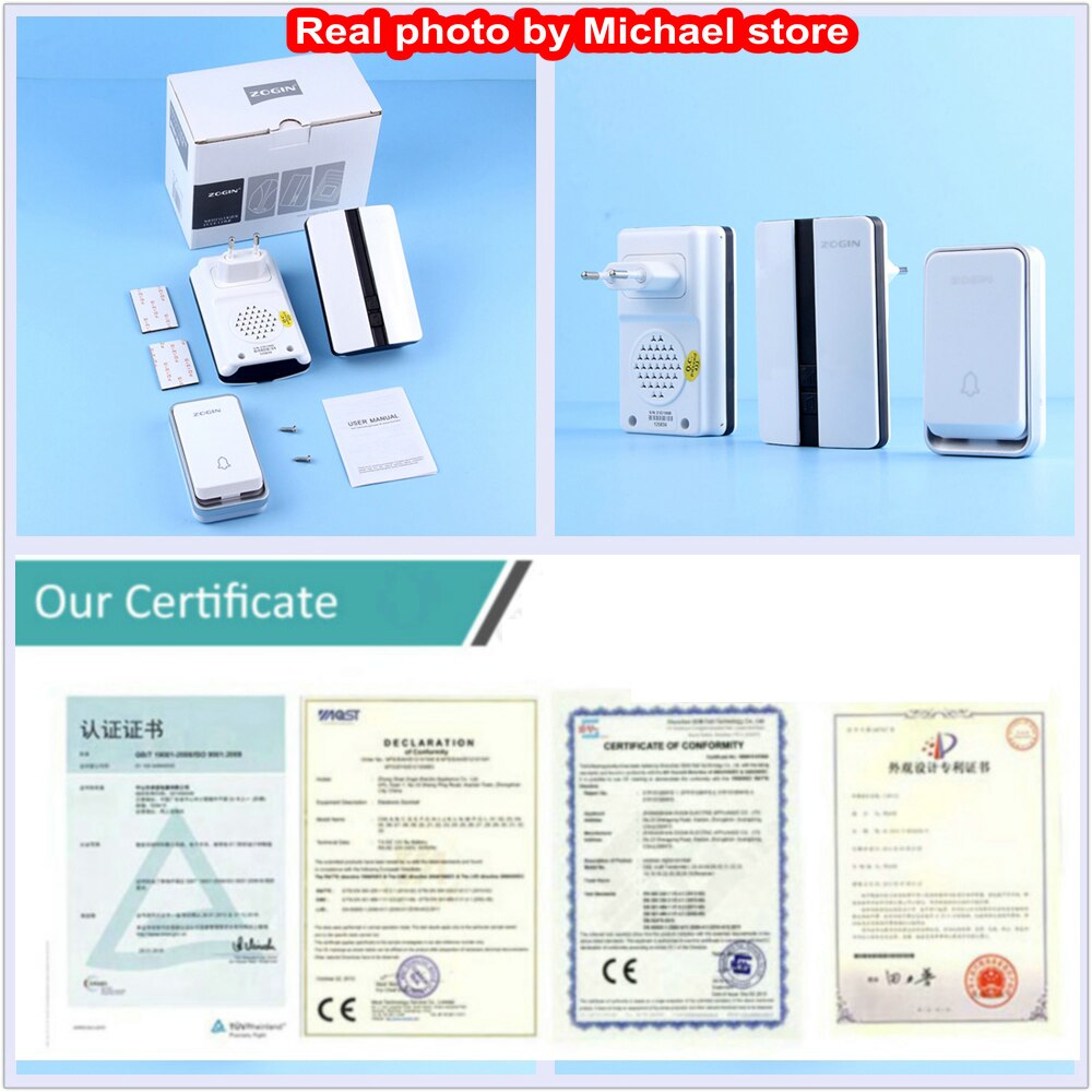 Wireless Doorbell Waterproof Self-powered Button Smart Door Bell Sets Home Welcome Outdoor House Chimes Receiver