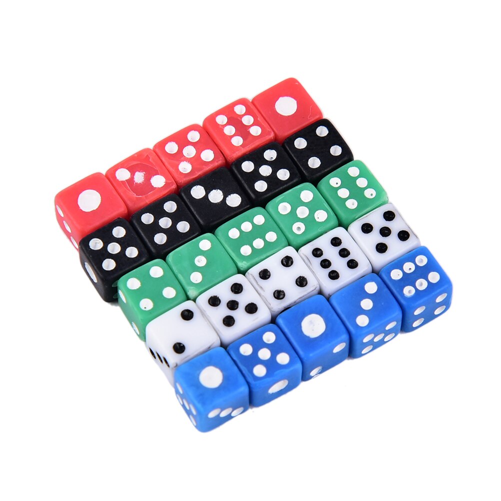 20 stücke Würfel D6 acryl Familie Innen Spielen Spiel Kleine Weiße Würfel Standard 5mm