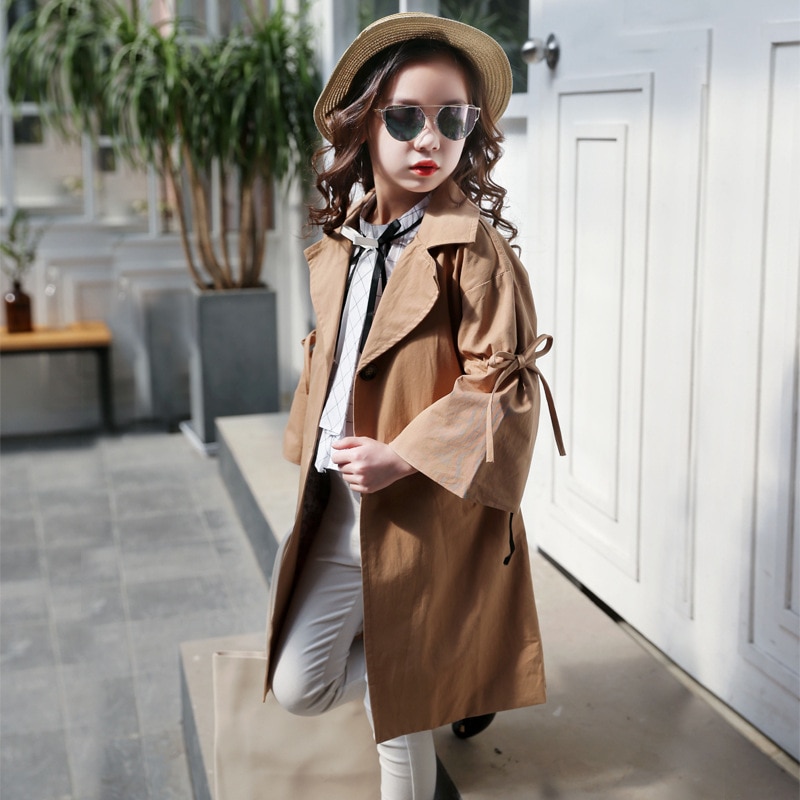 Kids Jacket For Teenagers Baby Girls Trench Coat Children Outerwear Autumn Girls Windbreaker Jackets 4 5 6 7 8 9 10 11 12 13t