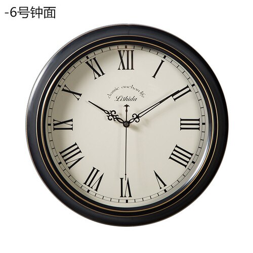 Grande montre murale Vintage américaine Horloge murale en métal salon silencieux rétro Shabby Chic horloges Horloge murale idées: Style 10 / 12 pouces