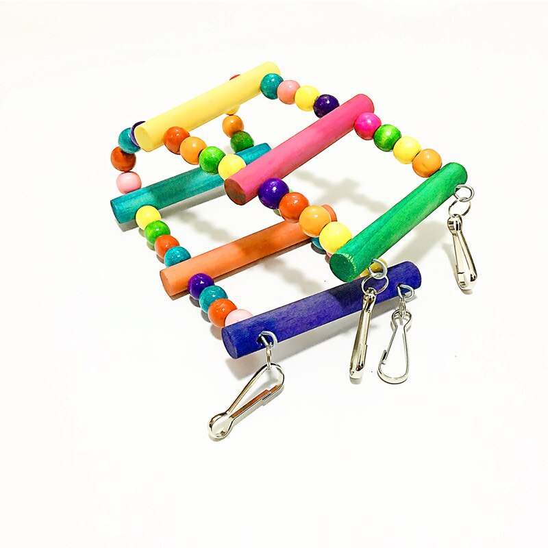 Juguetes pájaros mascotas aves Swing de Color madera escalera para loros Flexible buena loro juguetes de madera soportes para loros aves Accesorios