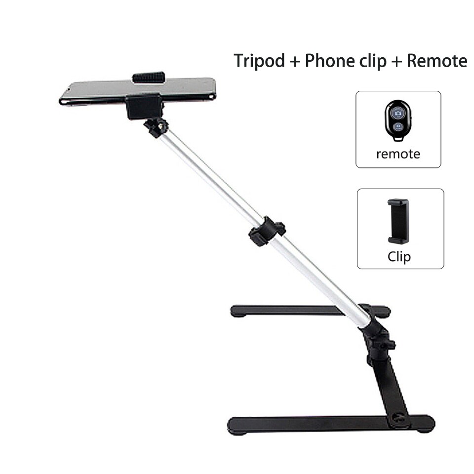 Foldable Overhead Tripod for Smartphone Desktop Tripod for Iphone Phone Tripodlar Tripodes for Note Shooting Tripe for Mobile: green
