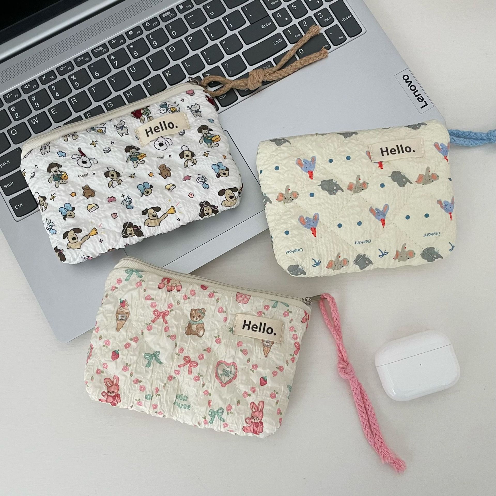 Ladies' Coin Purse Cute Kawaii Teddy Bear Strawberry Puppy Cat Mini Portable Travel Wallet Lipstick Earphones Card Bag