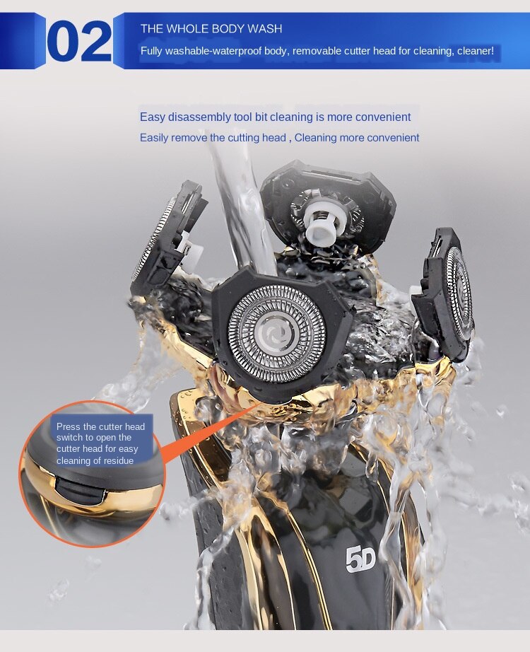 Oplaadbare Scheermes Hele Lichaam Wassen Elektrisch Scheerapparaat Scheren Machine Mannen Baard Trimmer Met 5 Onafhankelijk