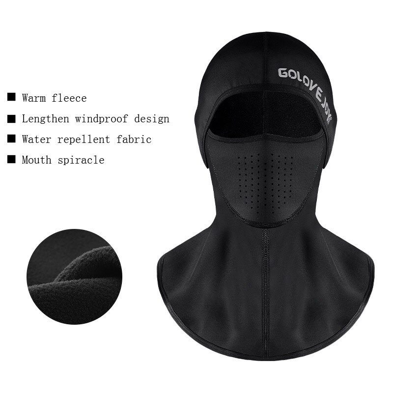 Vindtät vinter balaclava skidor cykling snowboard balaclava cykel man skid mask andas fleece termisk varm fiske skid hatt: C stil svart