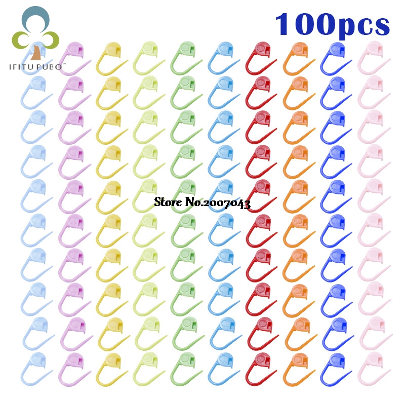 100 stks/partij Mix Kleur Plastic Markers Houder Naald Clip Craft 50 pcs Mix Mini Haakt Breien Locking Stitch RQX