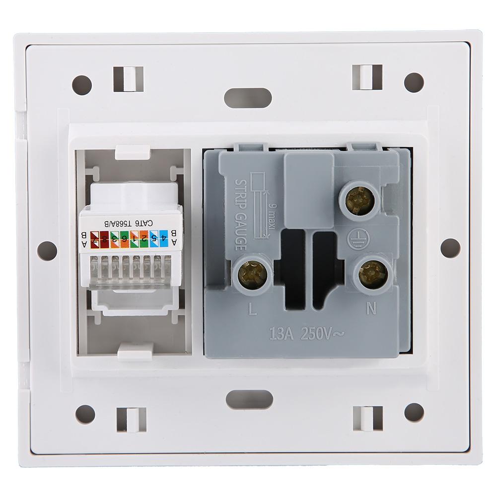 250V Single Outlet Wall Mounted Plug Adapter Socket Wall Charger Adapter UK Plug Socket Power Outlet