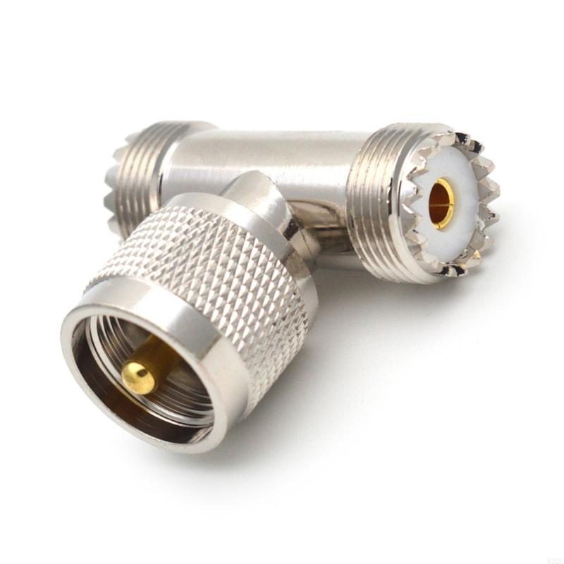 K32C RF coaxiale adapter connector mannelijk tot 2x vrouwelijke UHF PL-259 SO-239 m/f adapter