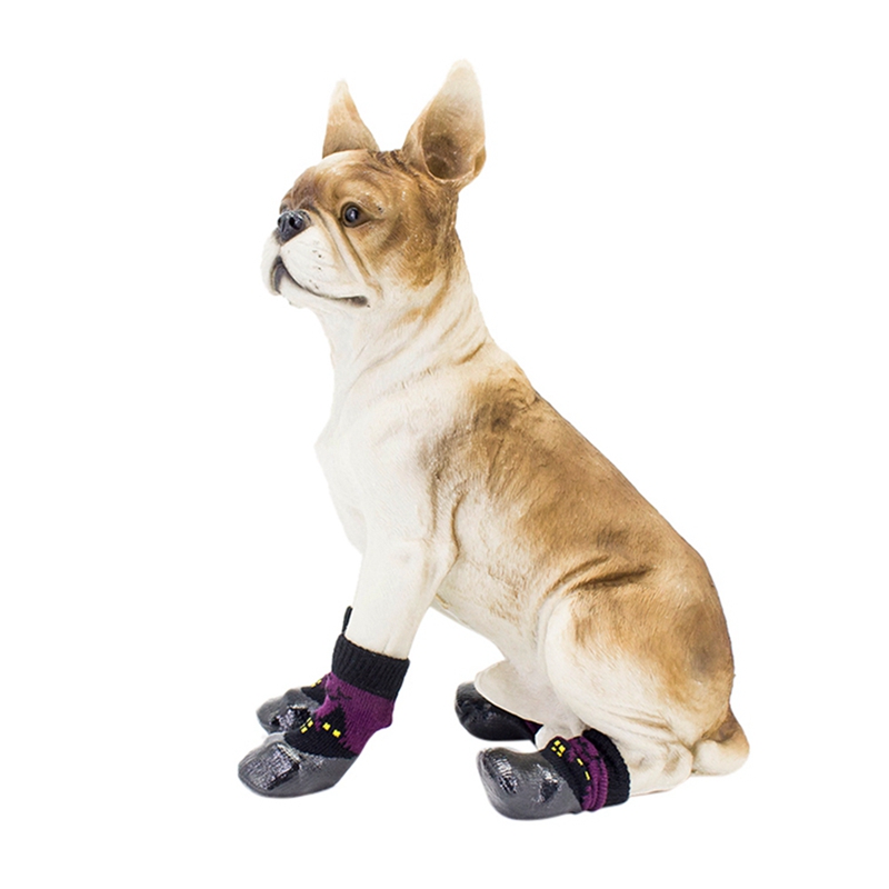 Halloween huisdier waterdichte antislip paarse sokken rubberen zool pootbeschermers, klein medium groot hond vuilafstotende voetbedekking .6