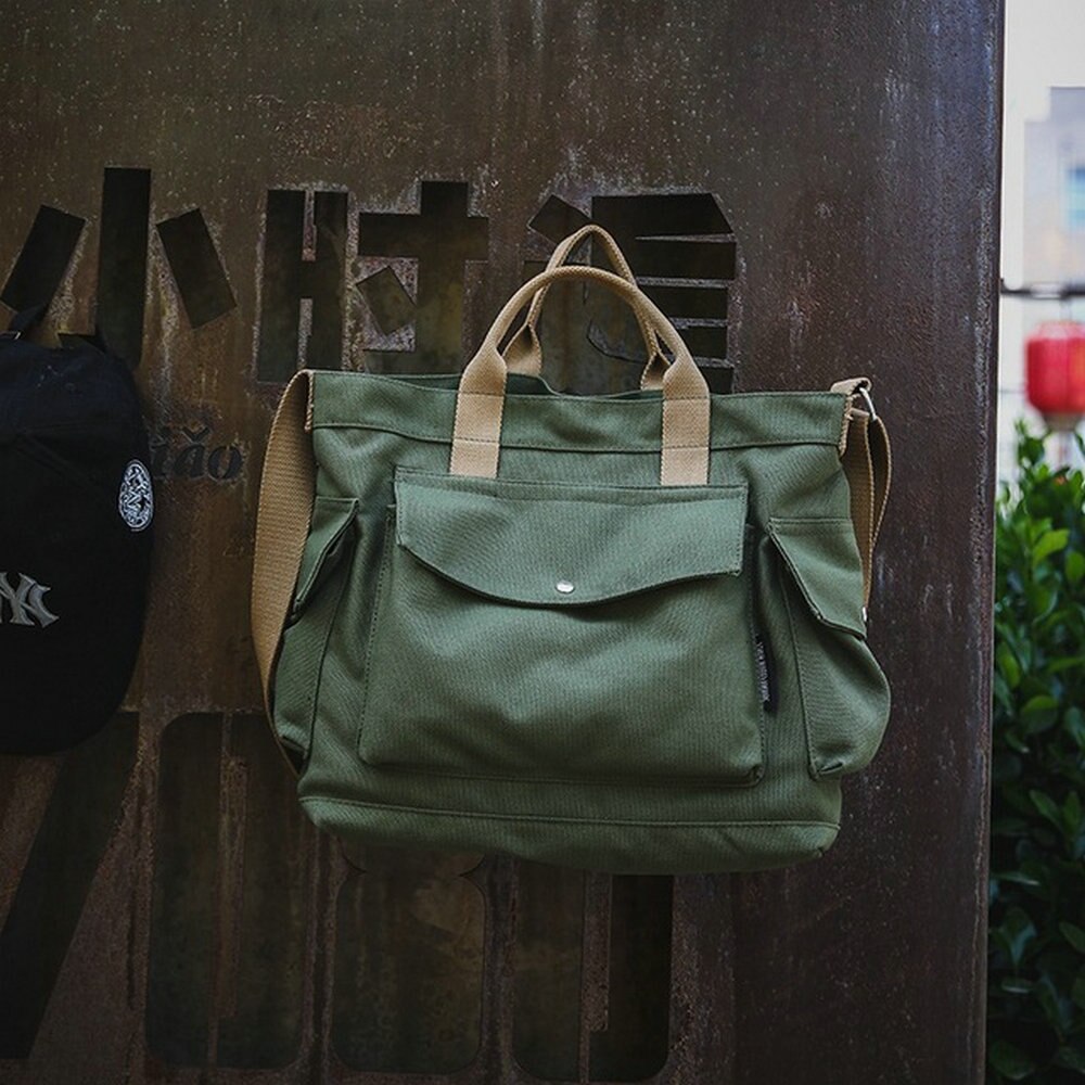 Crossbody Schoudertas Mannen Canvas Tas Tote Grote Capaciteit Dikke Student Vrouwelijke Casual Tij Canvas Tassen Ghj78