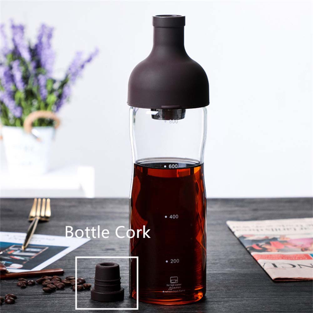800ml Cold Brew Coffee Glass Bottle Pot Iced Coffee Filter Maker Cold Extraction Mixing Ground Cafe Tea Lemon Espresso Jug