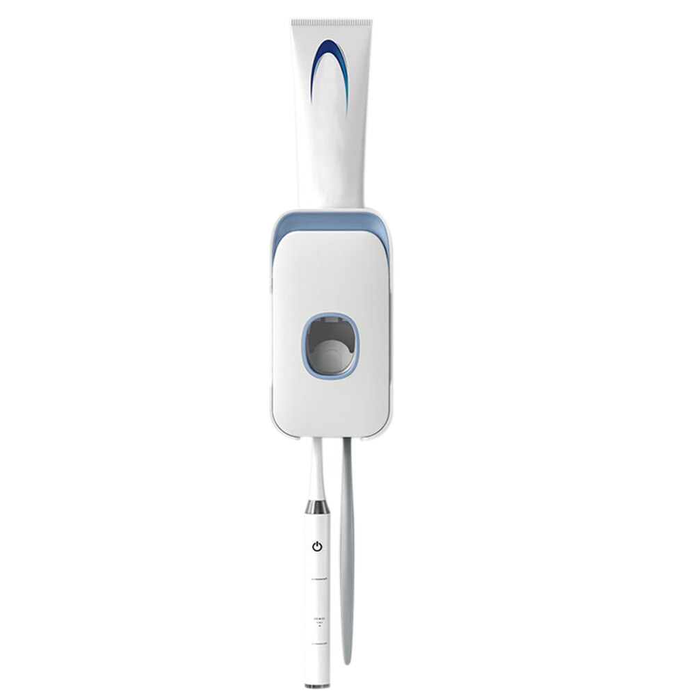 2- i -1 automatisk tandpasta dispenser tandbørsteholder suge vægmonteret håndfri tandpasta squeezer