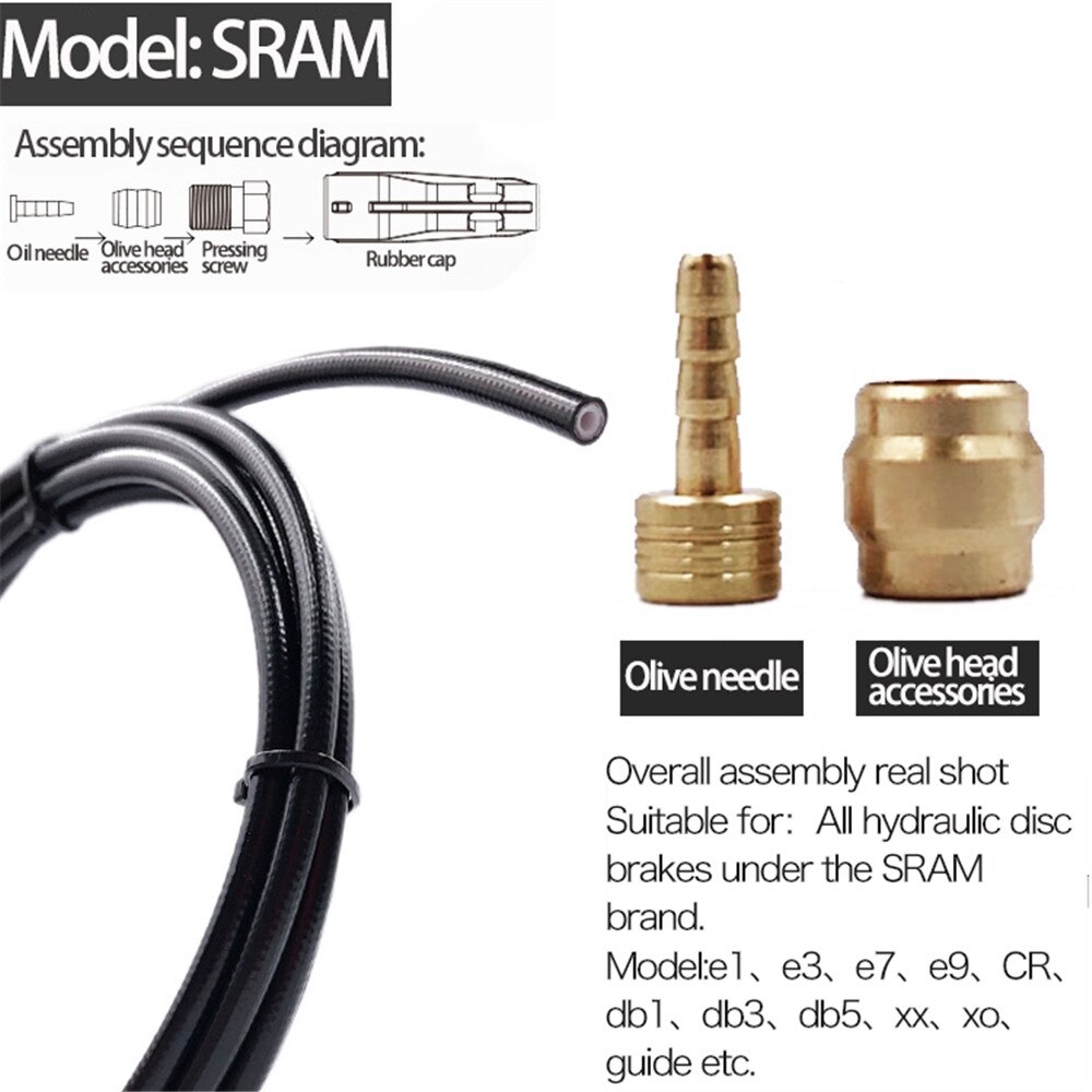 Cykelolie skivebremsekabel 2.5m bh59 bh90 trykring t nål mtb cykel hydraulisk bremsekabelslange til shimano sram magura