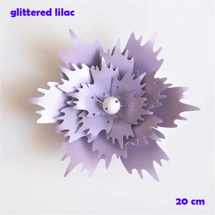 20CM Thick Cardstock Rose DIY Paper Flowers For Wedding & Event Backdrops Decorations Baby Nursery Wall Decor Video Tutorials: Glittered Lilac