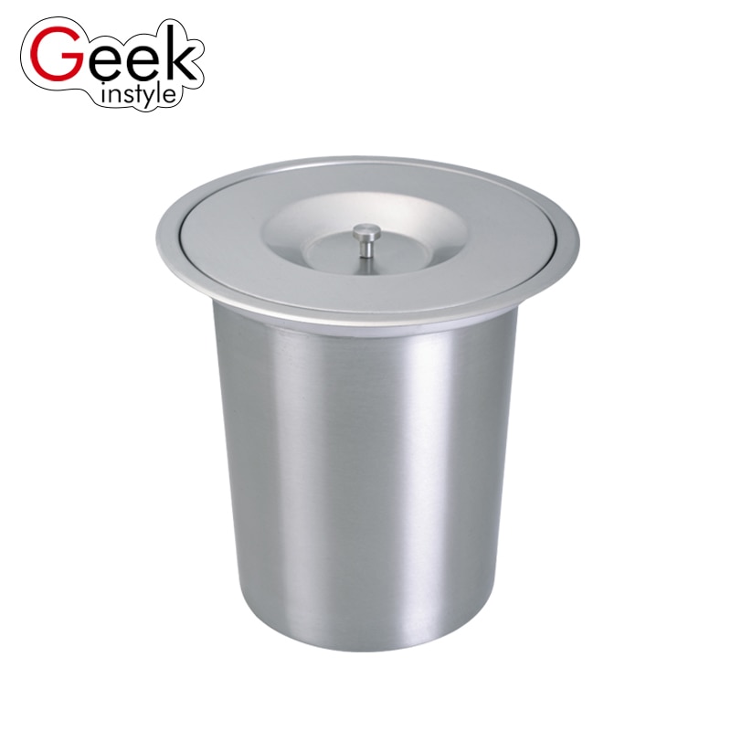Geekinstyle 8l higt inbyggd soptunna kökssoptunna soptunna i rostfritt stål med lock soptunnor