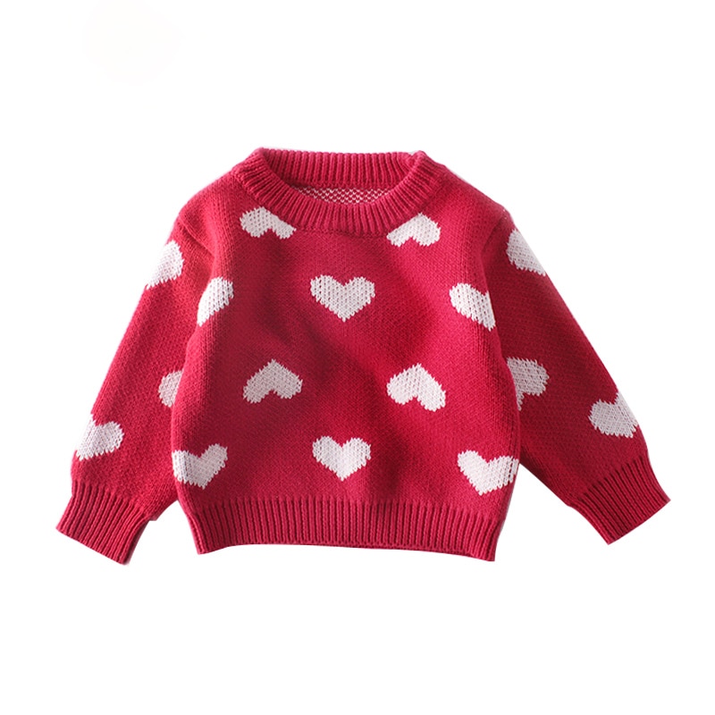Baby pige tøj sweater til piger småbukser til bomuld strik efterår spædbarn kærlighed-hjerte print toddler baby pige tøj