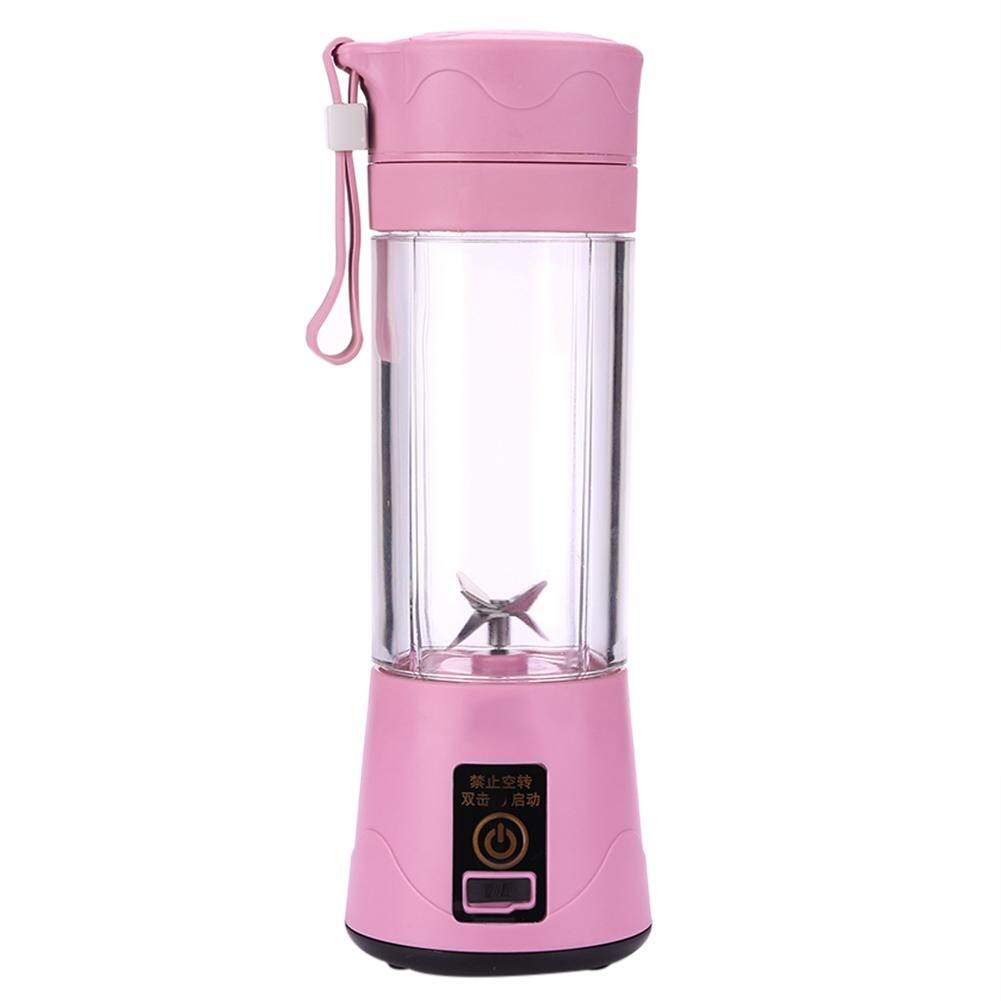 Portable Blender Usb Mixer Electric Juicer Machine Mini Food Processor Personal Blender Cup Fruit Juice Maker Blenders: Pink