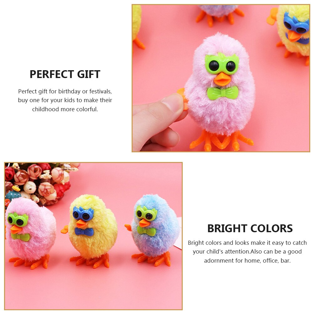 5pcs Wind-Up Jumping Chick Novelty Toys Animal Wind-up Plaything Random Color