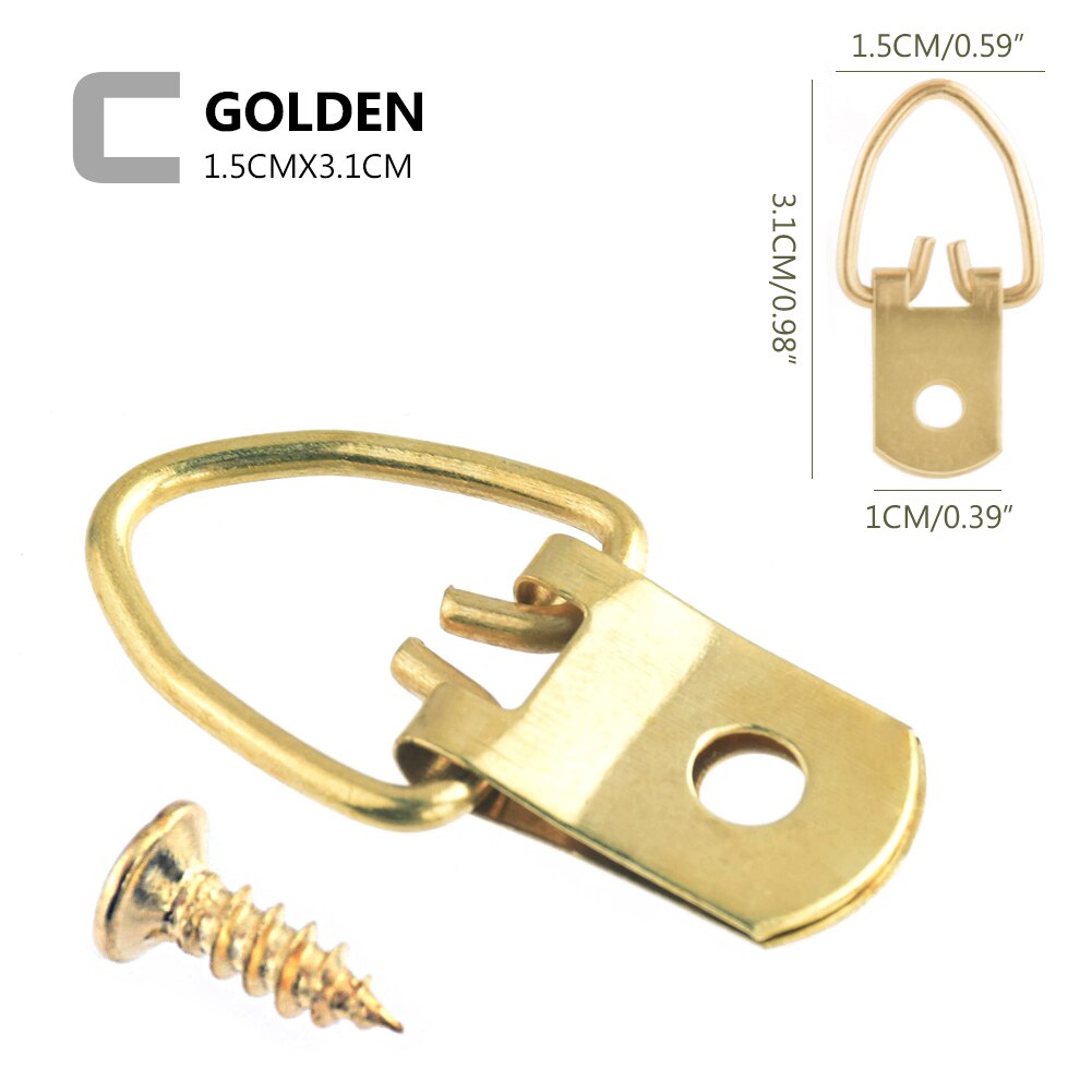 50pcs Golden Triangle DRing Hanging Picture oil P... Grandado