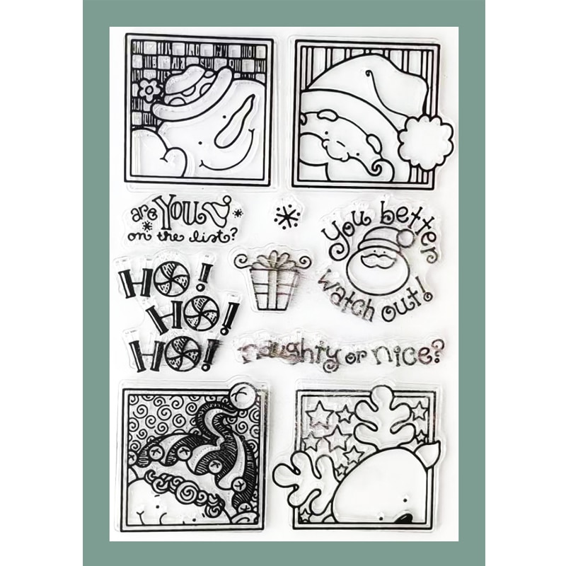 AZSG Cute Christmas Animal Clear Stamps - 4 Silicone Stamps For DIY Cards, Scrapbooking, Crafts