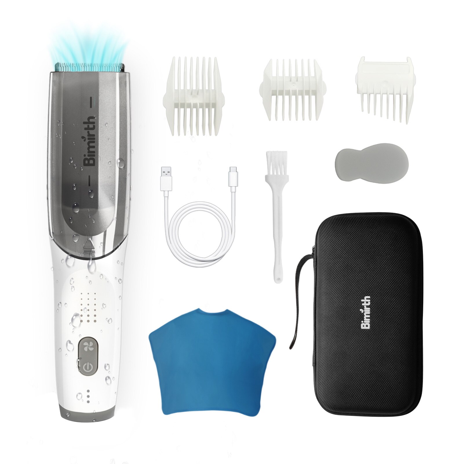 Bimirth Baby Haircut Kit Cordless Vacuum Tondeuse Waterdicht Ingebouwde Oplaadbare Batterij Met Borstel Spons Forkid