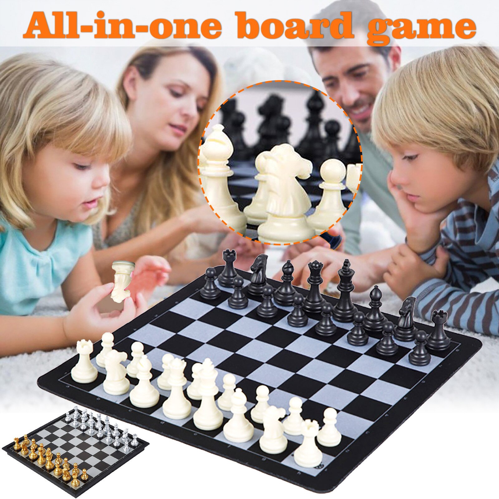 Opvouwbare Draagbare Magnetische Schaken Set Fun Volwassen Kinderen Vroege Onderwijs Stukken Entertainment Board Games Speelgoed Kinderen