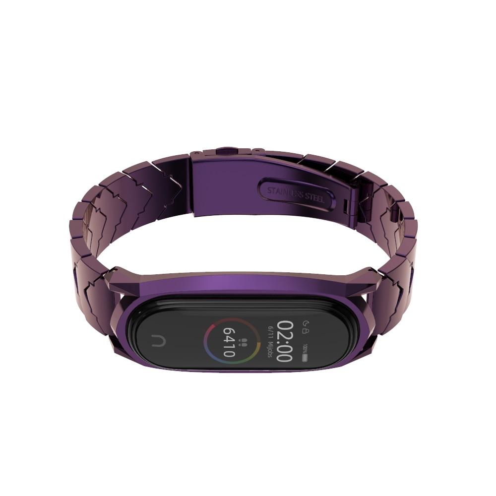 Mijobs Mi band 4 Strap Metal Stainless Steel Bracelet for Xiaomi Mi Band 4 Mi Band 3 Strap Smart Watch Miband 4 correa Wristband