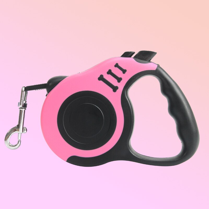 3/5M Retractable Cat Leash Durable Flexible Dog Leash Lead Pet Cat Traction Rope Leashes Tool For Small Medium Pet Supplies: Pink / 5M