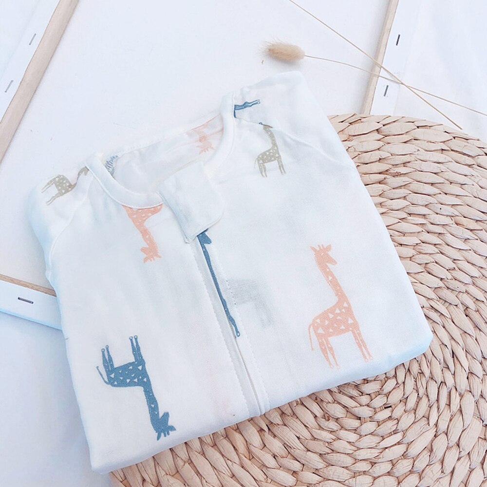 Sac de couchage d'été à manches courtes, en coton et bambou, pour bébé, avec Protection contre les coups de pied, motif dessin animé, pour garçons et filles de 1 à 3 ans