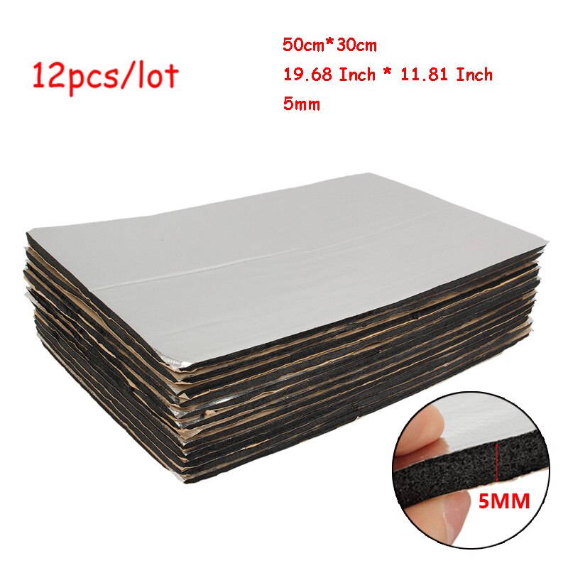 12pcs/lot Vehicle Insulation Closed Cell Foam Sheet Fiberglass 5mm Car Van Sound Proofing Deadening Insulation Hood Insulation: Brown