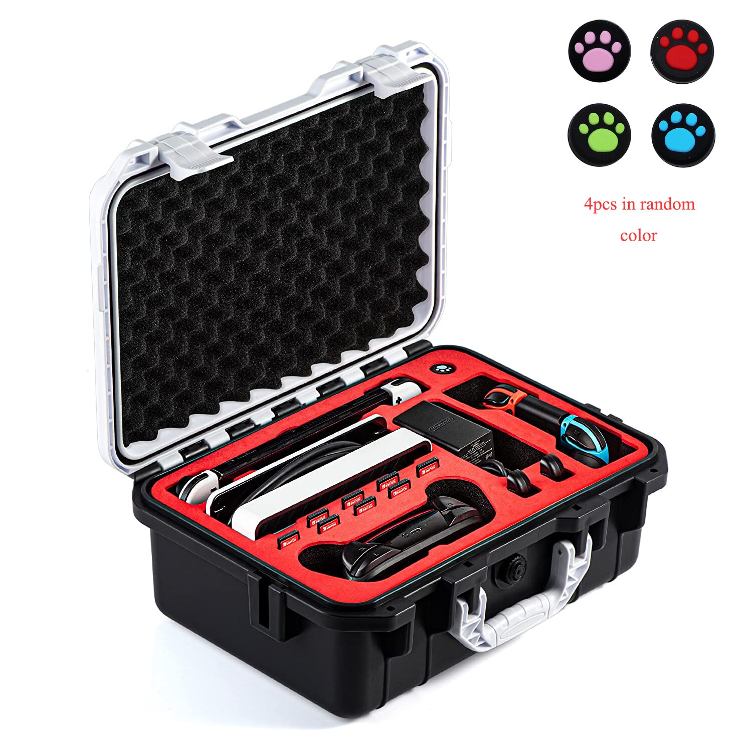 Carrying Case Bag for Nintendo Switch Travel Waterproof PU Bags Soft Lining Case for Nintendo Switch OLED Model Storage Bag: Hard Case Black W