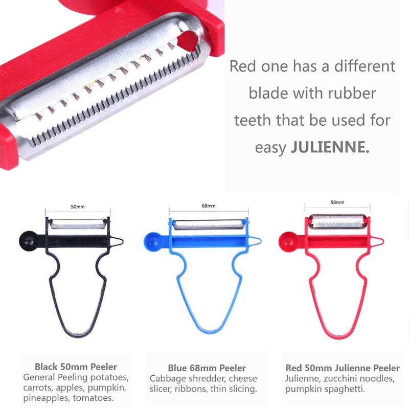3 pcs Magic Trio Peeler Set Slicer Shredder Peeler Julienne Cutter Multi Peel Stainless Steel Blade Zesters Kitchen Tools
